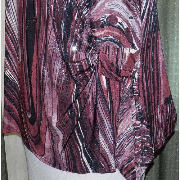 Dressbarn size 2X stretch blend pull over purple shimmering top plus size women - Picture 5 of 6